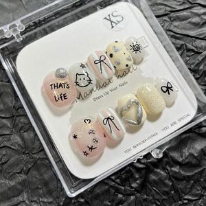 100 estilos, <span class=keywords><strong>piedras</strong></span> ostentosas de lujo personalizadas, prensa en las <span class=keywords><strong>uñas</strong></span>, corazón redondo corto, perla, Punta francesa, <span class=keywords><strong>uñas</strong></span>, manicura, palo acrílico en las <span class=keywords><strong>uñas</strong></span> - Product Image 5