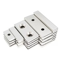 Aimants rectangulaires avec trous de vis 30x10x4mm Double face Fraisée Grade N42 N52 N35 Aimant bloc néodyme 60x10x5mm
