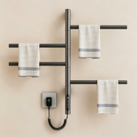 Sèche-serviettes électrique intelligent WiFi G62 - Chauffage 70W, 4 bras rotatifs, étanche IPX4, commande tactile LED