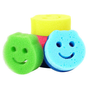 Éponge <span class=keywords><strong>de</strong></span> nettoyage créative <span class=keywords><strong>en</strong></span> <span class=keywords><strong>forme</strong></span> <span class=keywords><strong>de</strong></span> visage souriant, tampon à récurer <span class=keywords><strong>en</strong></span> loofah, éponge à vaisselle pour la cuisine - Product Image 1