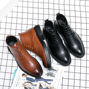 Botas de Tobillo para Hombre 2026, Negras, Punta Redonda, Cómodas, Transpirables, Antideslizantes, Suela Gruesa, Cuero, Venta al Por Mayor - Product Image 3