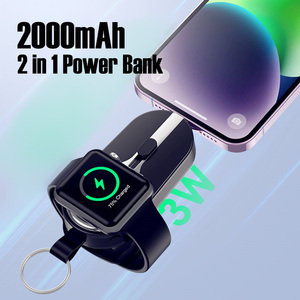 Портативный <span class=keywords><strong>4</strong></span> в 1 2000 мАч мини-брелок Магнитный резервный аккумулятор телефон беспроводные часы многофункциональные аварийные Power Bank & Station - Product Image 3