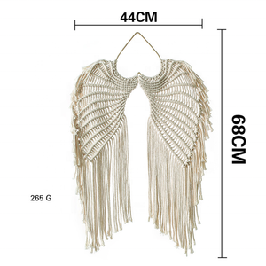 Appeso a parete ali d'angelo acchiappasogni arazzo Macrame Art Decor Boho arazzo fatto a mano - Product Image 2