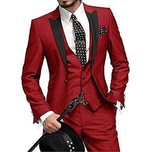 Trajes de Hombre, Traje de Etiqueta de 3 Piezas, Corte Entallado, Un Botón, Color Sólido, para Baile de Graduación, Boda, Fiesta, Blazer, Chaleco y Pantalones - Product Image 5