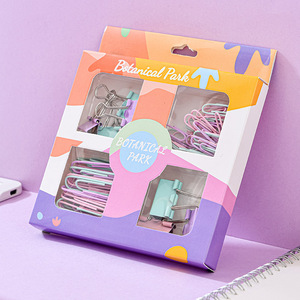 Botanical Park Paper Clips Set 50 Mm Metal Plastic Colorful Office Stationery Gift Packaging - Product Image 3