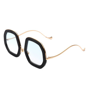 Xanadawn - Women Round Irregular Geometric Glitter Fashion Sunglasses - Product Image 1