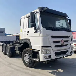 Sinotruk HOWO Máy kéo xe tải máy kéo đầu 6x4 Mười bánh xe tải chất lượng cao màu trắng