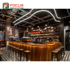 Premium Coffee Merchandise Display Rack White Panel Finish Coffee Bean Display Area Coffee Merchandise Rack - Product Image 5