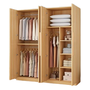 Grande <span class=keywords><strong>Armoire</strong></span>-<span class=keywords><strong>Penderie</strong></span> en Bois pour Chambre à Coucher avec Tiroirs et Rangement - Product Image 1