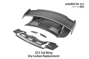 Pabrik OEM cetakan bagian mobil serat karbon 3k Spoiler serat karbon untuk <span class=keywords><strong>Porsche</strong></span> 911 991 2012-2019 GT3 - Product Image 3