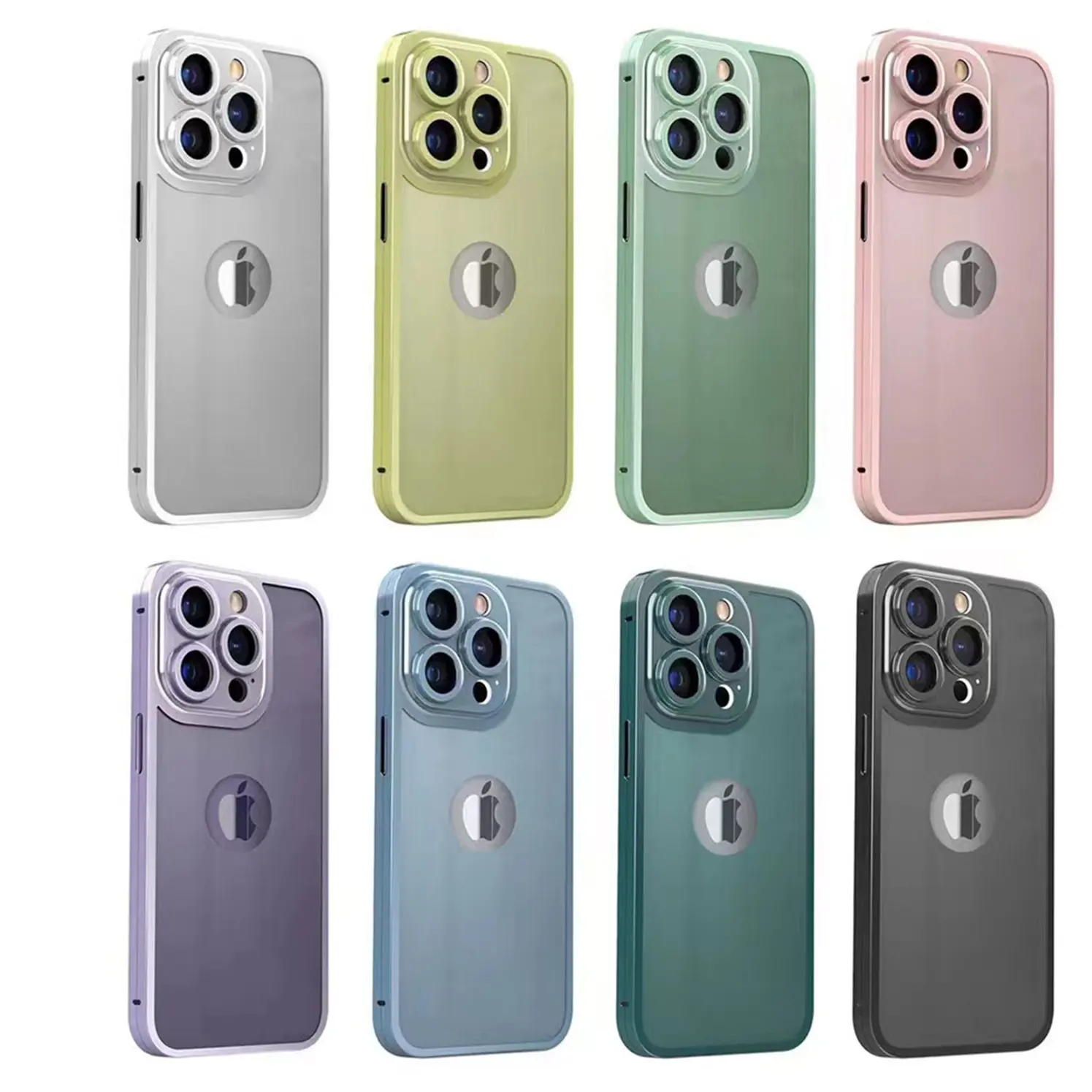 5 in 1 Volles Schutzetui für iPhone 13 Pro Max Bildschirmschutzfolie Glas Kamera-Objektivschutz Titan-Metall-Handytasche