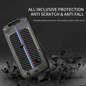 Boîtier de clé de protection en métal dur en alliage de zinc en Fiber de carbone étui de clé à distance pour <span class=keywords><strong>peugeot</strong></span> accessoires de clé de <span class=keywords><strong>voiture</strong></span> - Product Image 3