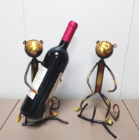 Casier à vin en métal de style vintage en forme de singe décor à la maison porte-bouteille de vin animal pour les fêtes pour les bacs à boissons seaux à glace