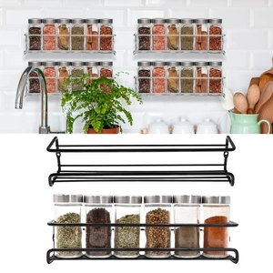<strong>Spice</strong> <strong>Rack</strong> Organizer <strong>for</strong> Cabinet <strong>Door</strong> - Adhesive <strong>Spice</strong> <strong>Rack</strong> No Drill Needed Hanging Option Wall Mount - Product Image 1