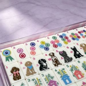 Jeu de mahjong sur le thème des chiots roses, jeux de société décontractés, jeux de cartes et jeux de mahjong pour le divertissement - Product Image 4