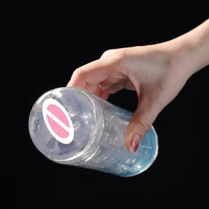 Двухканальное устройство для тренировки мужского полового члена — мастурбатор 2-в-1 с реалистичными 3D-каналами, материал TPE, имитация влагалища и ануса - Product Image 3