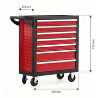 Carrello Portautensili Professionale Multiuso a 7 Cassetti, Robusto e Mobile per Organizzazione Attrezzi