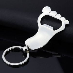 Novelty Metal Foot Shaped Beer Bottle Opener <b>Keychain</b> Blank Beverage Opener Key Ring for Men Custom Bottle Opener Foot Key Chain - Product Image 1