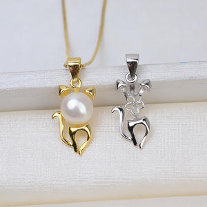 Pendentif écureuil animal en argent S925 version coréenne Wenchi, accessoire DIY avec perle 8-9, chaîne de clavicule vide, pendentifs de mode, breloques - Product Image 1