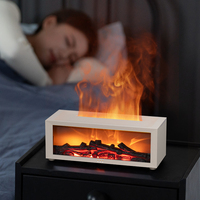 Diffuseur d'huiles essentielles LED coloré avec effet flamme de cheminée, humidificateur, télécommande, fonction minuterie, USB