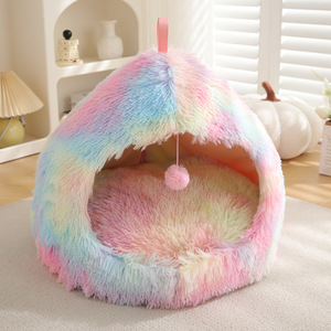 Cama para Mascotas de Invierno, Ecológica, con Patrón Sólido, Relleno 100% Algodón, Lavable a Mano, para Gatos y Perros, para Dormir Profundamente - Product Image 6