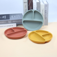 Assiette en silicone écologique sans BPA, ensemble d'alimentation personnalisé pour bébés, assiette compartimentée de qualité alimentaire pour la diversification alimentaire des tout-petits, repas pour enfants