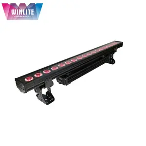 Winlite IP65 Nirkabel 18X18W RGBWA + UV 6in1battery Led Bar Lampu Dinding Mesin Cuci Cahaya