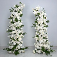 Bruidsboog bloemstuk witte zijden kunstbloemen boog achtergrond buiten decoratie kunstmatige bruidsbloemen bogen decoratie