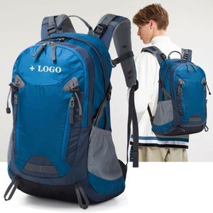 Sac à dos écologique en polyester 450D de grande capacité 35L, nouveau sac d'école décontracté tendance, logo personnalisé, couleurs promotionnelles pour les étudiants - Product Image 1