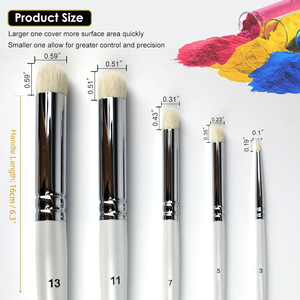 OEM 5 Tamaños Drybrush Hobby Detalle Juego de pinceles de pintura Pincel seco para Arte Avanzado y profesional Pintura al óleo de acuarela en miniatura - Product Image 5