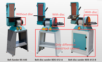 Lijadora de Banda y Disco Vertical y Horizontal Industrial para Madera con Doble Salida de Polvo para Pulido de Madera