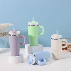 Venta al por mayor de tazas de doble pared con aislamiento al vacío para niños de 14oz Mini vaso de acero inoxidable con asa - Product Image 2