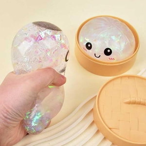 JITENG Boule anti-stress en forme de boulette de raviolis ou de pain vapeur farci, jouet à presser pour le stress, pour projets d'Halloween et jeux de farces - Product Image 5