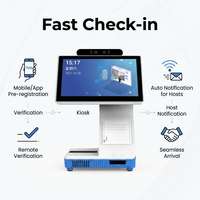 Kiosque de libre-service à double écran KMS avec lecteur de code QR et scanner d'identification, prix usine pour l'enregistrement des patients en clinique hospitalière, écran tactile