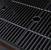 Barbecue au gaz propane à 3 brûleurs avec grilles de cuisson en émail de fer, arrêt automatique, table latérale pliable et panier suspendu
