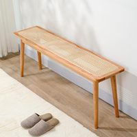 Combo home Natural Bamboo Essbank, gewebte Enterway Bank, Bettbank mit Rattan Design Abgerundete Edge_Natural Farbe