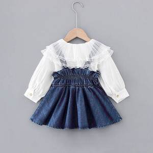 <span class=keywords><strong>Autunno</strong></span> Bello Casuale Del Bambino Belle Ragazze Abiti Da Principessa casuale del bambino della ragazza 2 pz jeans abiti - Product Image 2