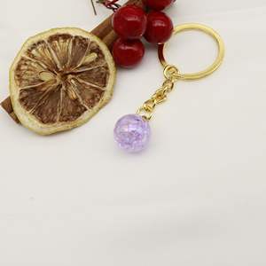 五角星亮片钥匙扣彩色透明玻璃球珠聚氯乙烯轻钥匙圈塑料材质 - Product Image 6