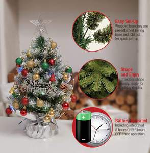 2025 Christmas Mini PE PVC Indoor Christmas <b>Tree</b> Decorations LED Hinged Ornaments for Home Decor Desktop Christmas <b>Tree</b> - Product Image 5