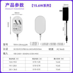 Riddle 12V 1A 24V 0.65A อะแดปเตอร์ไฟมาตรฐาน CCC ค่า PF สูงสำหรับโคมไฟป้องกันดวงตา - Product Image 5