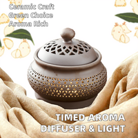 Brûleur d'aromathérapie en céramique à régulation de température électrique, parfum de bois de santal, diffuseur écologique, encens/essentiel