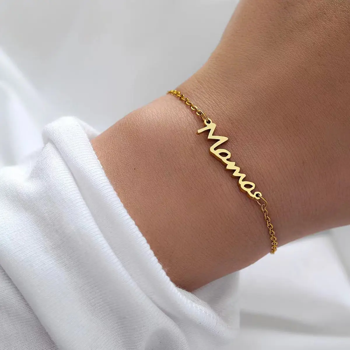 18K Vergulde Roestvrij Staal Mama Hanger Armbanden Mode Moeder Bedels Armband Sieraden Voor Moederdag Geschenken