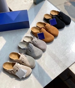 Confortable hiver en cuir véritable bois Faux cuir fourrure pour pantoufles pour femmes Birkenstocks plate-forme <span class=keywords><strong>sandales</strong></span> semelle épaisse livraison directe - Product Image 5