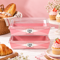 Boîtes à charcuterie en papier personnalisées avec couvercles transparents, emballage alimentaire pour boulangerie