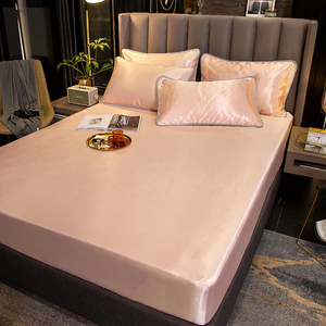 Drap-housse de qualité supérieure Drap-housse de lit de couleur unie européenne pleine grandeur - Product Image 3