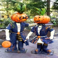 Décoration Commerciale en Résine : Sculpture en Fibre de Verre, Ornements de Statues, Grande Décoration d'Halloween Extérieure en Forme de Citrouille