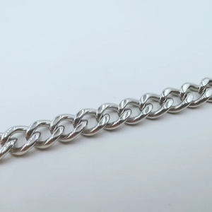 Cadena de Acero Inoxidable Plateado de Eslabones Planos de Alto Brillo, Estilo Cubano Figaro Curb, con Cierre de Langosta, Gargantilla Elegante, Joyería de Cadenas para Raperos Hip Hop - Product Image 4