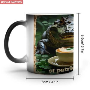 Mug à sublimation à changement de couleur, noir givré, 11 oz, en céramique, activé par la chaleur - Product Image 1