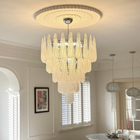 Lustre LED en verre style Murano vintage français, suspension de taille moyenne pour salon, villa, escalier