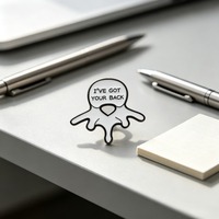 Broche en émail en forme d'os de colonne vertébrale avec inscription 'I've Got Your Back', épingle de revers gothique en alliage de zinc pour sac à dos, vêtements, décoration, cadeau